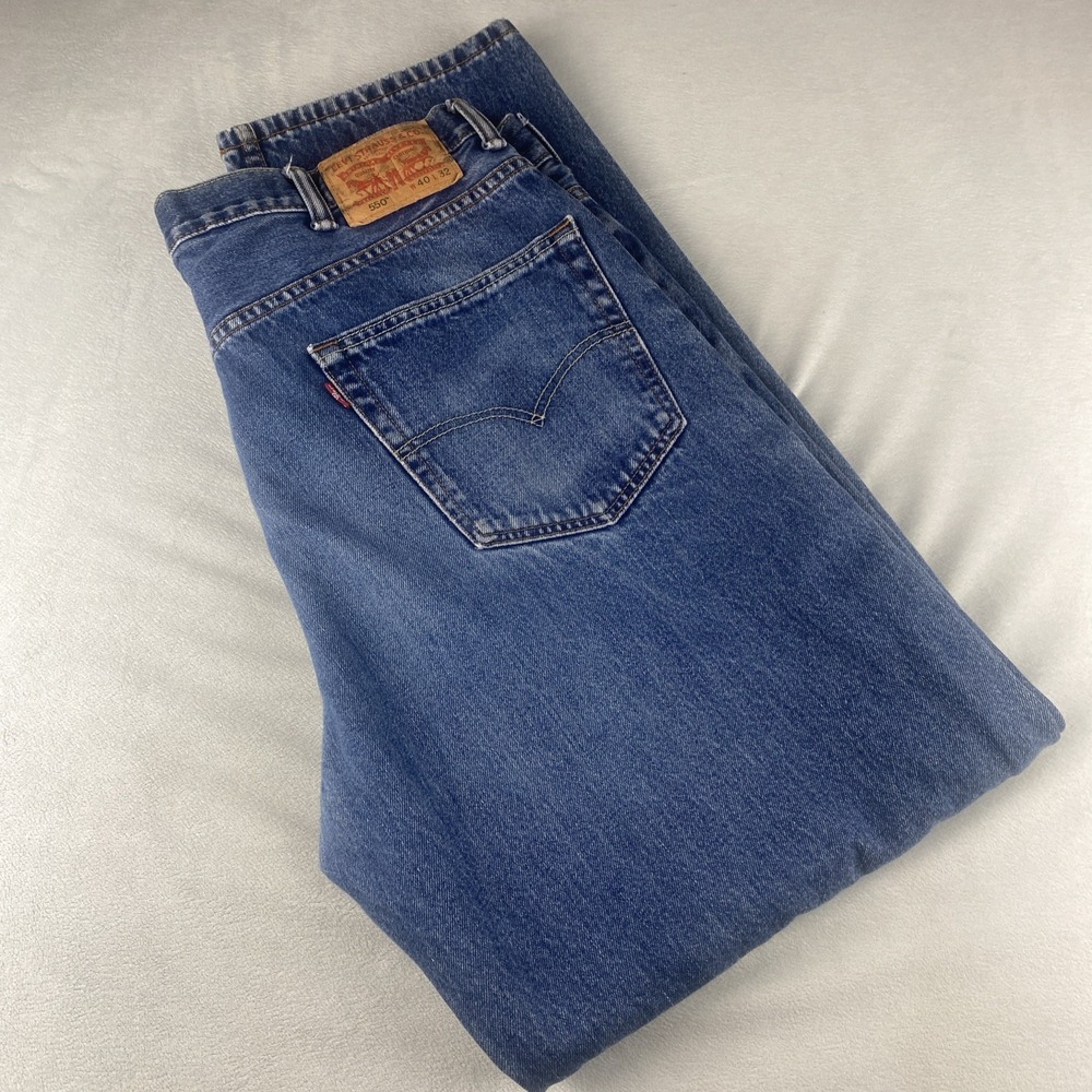 Levis Jeans Mens 40 X 32 Blue 550‎ Relaxed Tapered American Cowboy Ranch Y2K - Picture 12 of 13